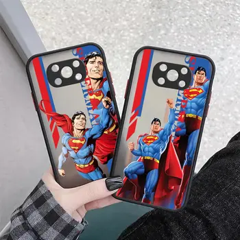 Luxury Hero S-Superman Matte skaidrus telefono dėklas, skirtas Xiaomi POCO X4 X3 M4 M3 M2 F5 F4 F3 GT F2 C40 CC9 PRO 5G A3 silikoninis dangtelis