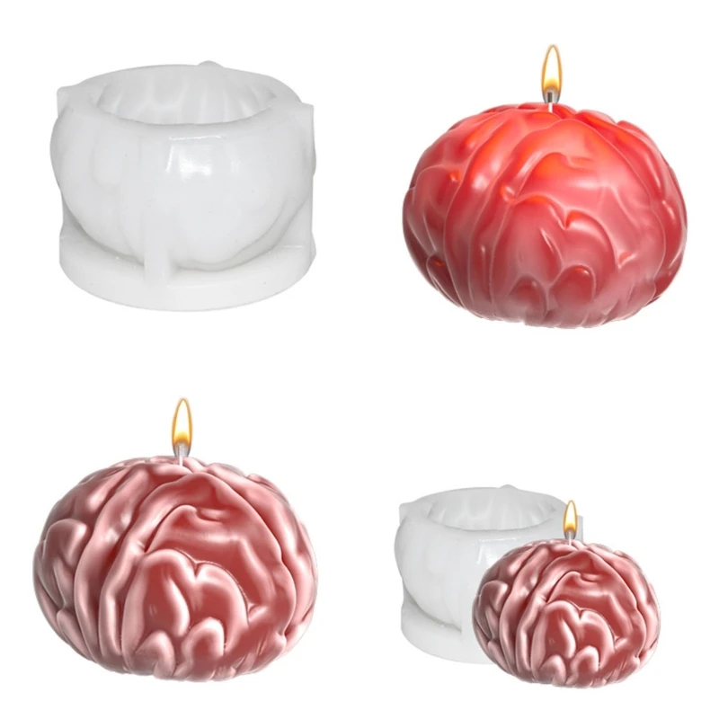 Akį traukiančios smegenys Žvakių formos smegenys Gėlių aromaterapijos Žvakių formos Patvarios 3D kvapiosios žvakių formos namų dekorai R7UB