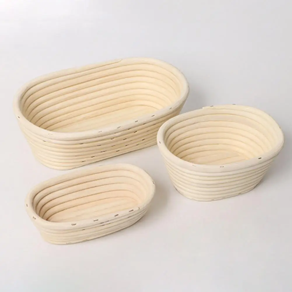 Duonos formavimo įrankiai Rankų darbo ovalus rotango bannetono krepšelis raugo duonos korektūrai su maistiniu kepalo formos metaliniu grandikliu