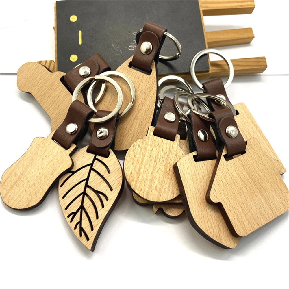 Kūrybingas medinis rankų darbo raktų pakabukas Odinis medinis raktų pakabukas Automobilio raktų pakabukas Pakabukas Poros Vestuvių metinės Dovanos Nauja