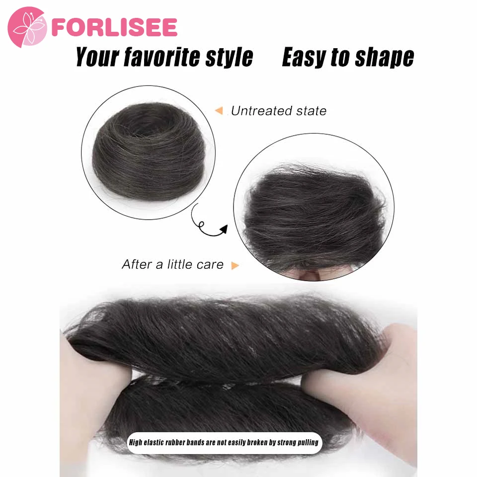 FOR Synthetic Hair Bun Extensions Messy Straight Chignon Blonde Brown Donut Updo Band Elastic Scrunchy Chignon For Women