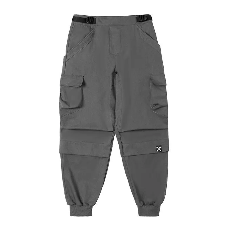 Hi Street Oversized Hip Hop Harem Joggers For Men Fashion Street Wear Techwear Sweatpants With Multi Pockets Tactical Kelnės