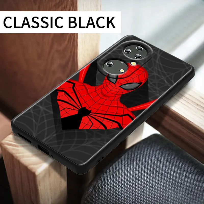 Keršytojai Spiderman Marvel, skirta Huawei P50 P20 P30 P40 5G P10 Pro Lite E Plus P9 Lite Mini silikoninis minkštas juodas telefono dėklo dangtelis 