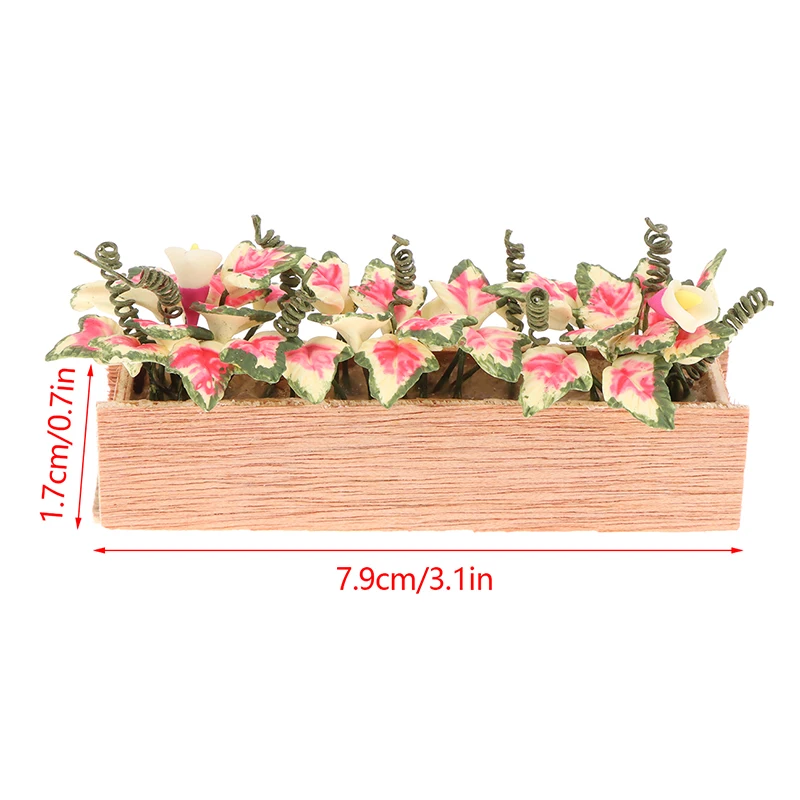 1:12 Lėlių namelis Miniatiūriniai gėlių krūmai Vazoniniai augalai Gėlių lova Gėlių bonsai Modelis Sodas Namų dekoras Lėlių namų aksesuarai