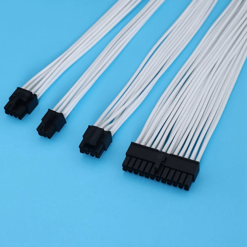 2X Basic Extension Cable Kit, 2Pcs Atx 24Pin/Eps 4+4Pin/Pci-E 8Pin/Pci-E 6Pin galios prailginimo kabelis