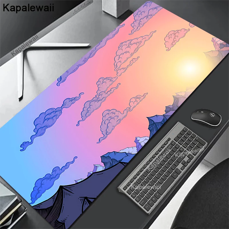 Sky Clouds Large Mouse Pad Gamer 100x50cm Computer Mousepad Company Gaming Mausepad Pink Keyboard Mause Mat Office Desk Mats XXL