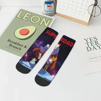 Hip Hop Retro Superdad In Space Active Crazy Men's Summer Socks Unisex Father's Day Harajuku Seamless Printed Crew Sock Boys