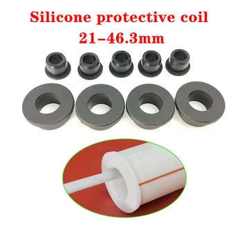 2vnt juodos / baltos silikoninės gumos įvorės skylės kištukas 21mm - 43.5mm vielos kabelio tarpiklis apsaugo įvores silikoninės tarpinės