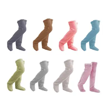 Pliušiniai kojų šildytuvai šlaunų aukštos kojinės kostiumas Žieminės miegmaišio kojinės Šlepetės kojinės virš kelių aukštos kojinės buto miegamajam