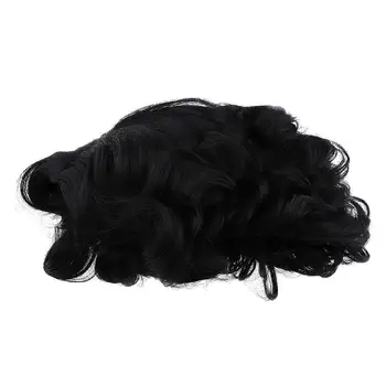 12 colių banguoti juodi perukai moterims karščiui atsparus sintetinis plaukų perukas