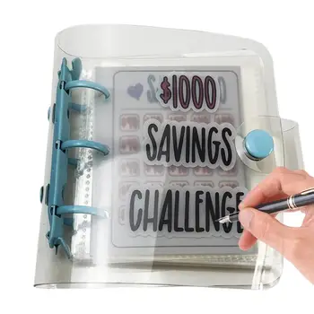 100 Vokų taupymo segtuvas Biudžeto planavimo ir taupymo iššūkių knyga su 25 kišenėmis pinigų taupymui ir biudžeto sudarymo pastaba