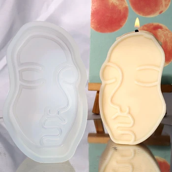 Naujos 3D abstrakčios veido silikoninės žvakių formos 