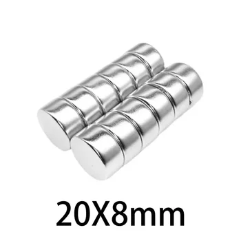 2~30PCS 20x8mm magnetas karštas apvalus magnetas stiprūs magnetai Retųjų žemių neodimio magnetas 20mm x 8mm 20*8mm