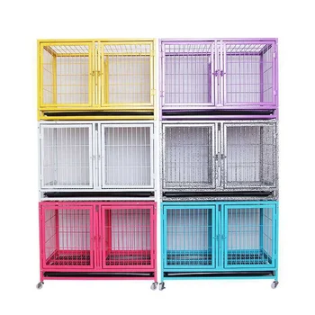 hot sell trijų aukštų nerūdijančio plieno šunų narvas Crate Double-Layer Pet Shop Cattery Dog Playpen transport dog cage