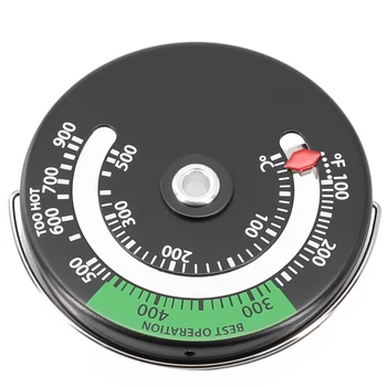 Židinio termometras Magnetinis malkinės krosnies šildytuvas Termometras Židinio krosnies temperatūros monitorius Buitinės kepsninės krosnies įrankis