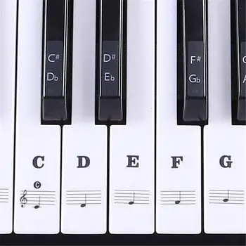 skaidrus 54 61 88 Klavišai Elektroninis klaviatūros klavišų lipdukas Fortepijono stave natų lipdukas baltiems klavišams