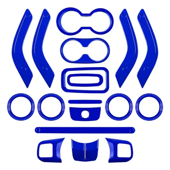 18vnt Dekoratyvinis rėmo žiedas Centrinis valdymas Salonas Automobilių aksesuarai Jeep Wrangler Blue