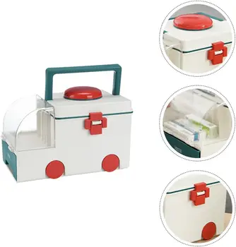 Sulankstoma vaistų pirmosios pagalbos namų laikymo dėžutė Nešiojama medicinos dėžutė Didelė greitosios pagalbos pagalba Didelės talpos lauko tablečių dėžutė