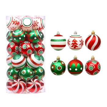 6cm kalėdinių kamuoliukų papuošalai 30 gabalėlių dūžtančių eglutės papuošalų 2024 m. Kalėdų švenčių vestuvių vakarėliui