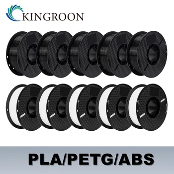 KINGROON 10KG PLA/ABS/ PETG Gijos 1.75mm Juoda Balta Pilka, Didmeninė prekyba 10 ritinių PLA ABS PETG Plastikas 3D spausdintuvui