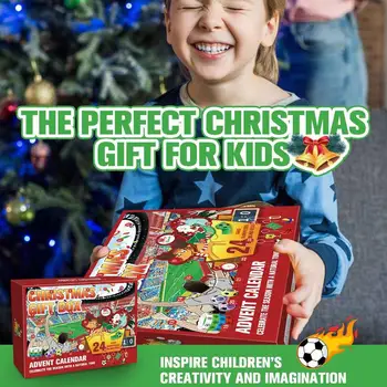 Futbolas Advento kalendorius Kalėdų atgalinės atskaitos kalendorius su futbolo rinkiniu Nešiojamos pasaulio futbolo dovanos draugams Šeimos vaikai