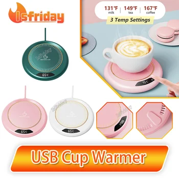 USB puodelis šiltesnis mini nešiojamas kavos puodelis šildymo padėkliukas išmanusis skaitmeninis ekranas Termostatinis reguliavimo laiko šildytuvas pieno arbatai