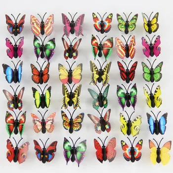 100PCS Party 3D Butterfly Wall Decals lipdukas 