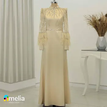 Amelia High O Dubai Prom suknelė ilgomis rankovėmis Vakarinė suknelė su grindų ilgiu Vasaros moterų vestuviniai chalatai 2023