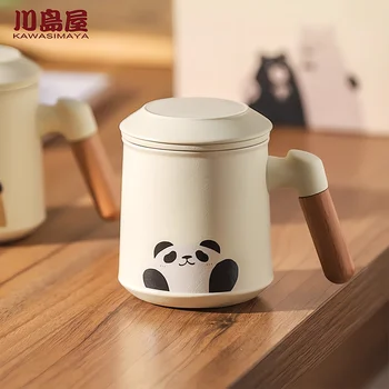 KAWASIMAYA Valentino dienos dovana Panda arbatos puodelis Keraminė arbata Atskyrimo puodelis Ponios Asmeninio naudojimo biuras Geriamieji arbatos puodeliai