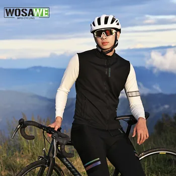 WOSAWE Vyrai Dviračiai Džersis ilgomis rankovėmis Tinka Patogus nuo saulės apsaugantis plento dviratis MTB Vyriški džersiai Žieminis sportinis paltas