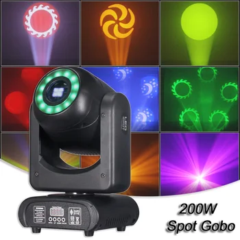 LED 200W Spot Gobo 5 Prizmės judanti galvutė RGB SMD rašto scenos apšvietimas vestuvėms Christmans šventinis DJ Disco namų vakarėlio lempa