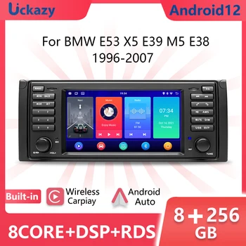 Uckazy 8 Core Android12 automobilinis multimedijos grotuvas, skirtas BMW X5 11 E53 E39 M5 1996-2003 stereofoninis ekranas GPS 4G WiFi navigacija Garso kompiuteris