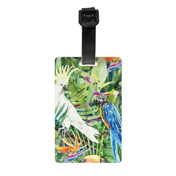 Paukščiai rojuje Bagažo žymos kelioniniam lagaminui Papūga Paukščių privatumo viršelio vardas Asmens tapatybės kortelė