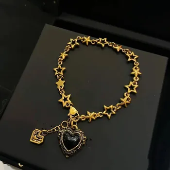 Vintage Bohemian Tassel Heart Star Charm Bracelet&Bangle For Women Fashion Party Punk Hiphop Jewelry Gift sl729