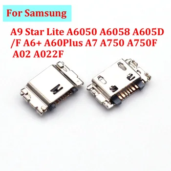 10vnt Samsung A9 Star Lite A6050 A6058 A605D/F A6+ A60Plus A7 A750 A750F A02 A022F Micro USB įkrovimo jungties įkroviklio prievadas