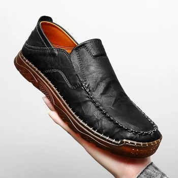 2021 Vyriški laisvalaikio odiniai batai Mada Rankų darbo Retro laisvalaikio loaferiai Mokasinai Mada Tingūs sportbačiai