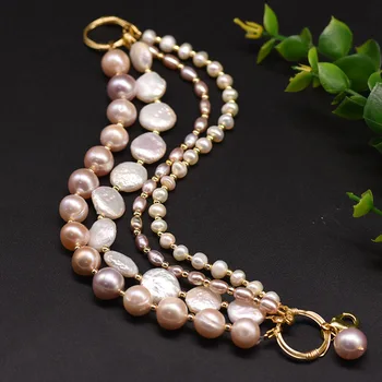 100% tikras natūralus gėlo vandens barokinis perlų žavesys Baraletai moterims Vestuvių merginos Vintažiniai papuošalai Originalaus dizaino aksesuarai