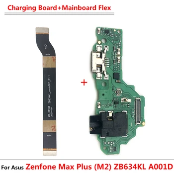 Originali USB įkrovimo prievado plokštės lanksti kabelio jungtis, skirta Asus Zenfone Max Plus (M2) ZB634KL A001D mikrofono atsarginėms dalims