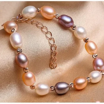 Nauja tikra natūrali gėlavandenių perlų mados apyrankė Ponios elegantiška apyrankė Papuošalai Draugė Gimtadienio vestuvių dovana didmeninė prekyba
