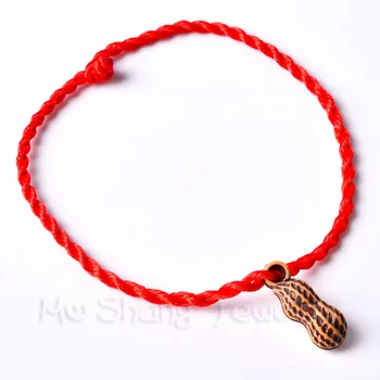 Fashion Peach Wood Red Rope Chain Bracelet Thread String Lucky Handmade Rope Bracelet for Women Men Jewelry Lover Couple Gift