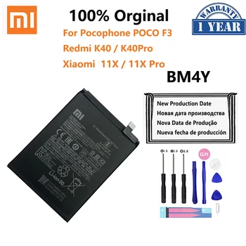 Nauja originali BM4Y 4520mAh pakaitinė baterija, skirta Xiaomi 11X 11XPro Redmi K40 Pro Poco F3 PocoF3 Telefonų baterijos Bateria
