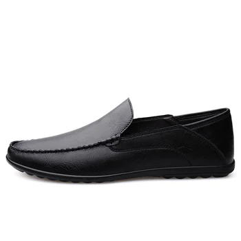 2023 Natūralios odos vyriški laisvalaikio batai Prabangus prekės ženklas Vyriški loaferiai Mokasinai Kvėpuojantis slydimas ant juodų vairuotojo batų plius dydis 39-46