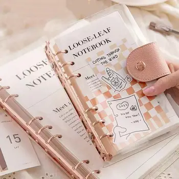 Ins Style Transparent Planner Notebook Simple Easy To Carry Journal Book Loose-leaf Notepad PVC Loose-leaf Shell For Students