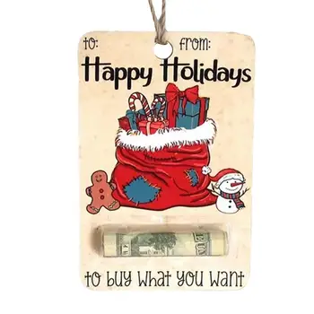 Kalėdiniai pinigai Piniginių dovanų ornamentas Pinigų laikiklis Piniginių dovanų palaiminimai gali būti užrašyti ant nugaros Pinigų laikiklis Dekoras Medinis