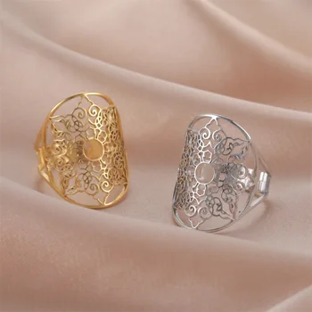 Nerūdijančio plieno geometriniai snaigės žiedai moterims Atviri reguliuojami estetiniai žiedai Papuošalai Moteriškos vestuvės Valentino dovana
