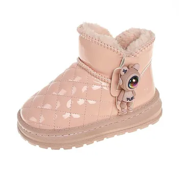 Vaikiški sniego batai Mergaitės laisvalaikio storulis Pliušiniai šilti sniego batai Žieminiai nauji kūdikiai Sniego batai Berniukai Mergaitės Lauko medvilniniai batai