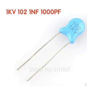100PCS/LOT 1KV 102 1NF Aukštos įtampos keraminiai kondensatoriai DIP Talpa 1000V 1nf