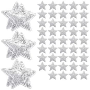50 vnt Žvaigždžių blizgučiai Siūti lygintuvą ant aplikacijos žvaigždės siuvinėti pleistrai Žvaigždžių formos taisymo pleistras Pasidaryk pats