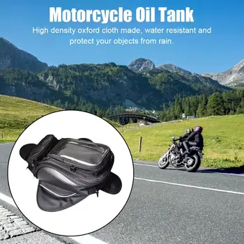 Alyvos degalų bako krepšys Variklio bako krepšys Juodas magnetinis motociklas Motociklas Pečių krepšys Vienas naujas balno kuprinė Neperšlampamas krepšys J8E3