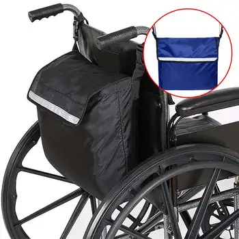 Neįgaliųjų vežimėlių kuprinė su sagtimi Neperšlampamas reguliuojamas pečių dirželis Rato kėdės priedai Akiniai nuo saulės Krepšiai Juoda